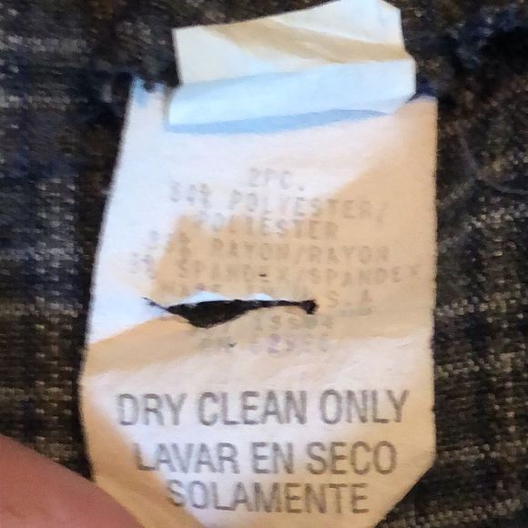 Grey and navy plaid pencil skirt size 3 vintage - Picture 4 of 8